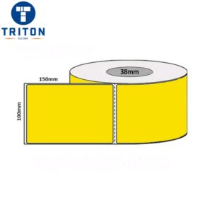 Direct Thermal Freight Labels 100 x 150 Yellow, Perforated, 38mm core